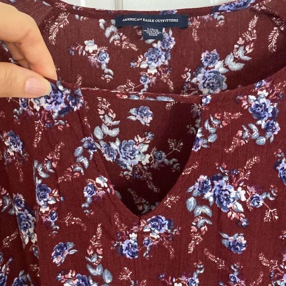 American Eagle Outfitters floral printed boho blouse size L - Picture 5 of 10